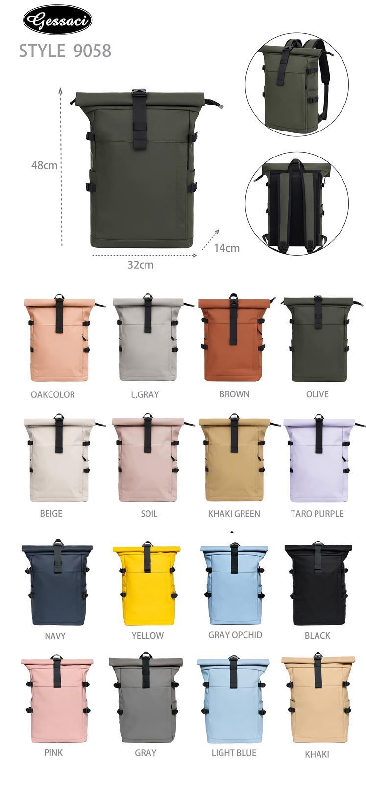 Gessaci Stylischer Rollrucksack – praktisch, modern & wasserfest