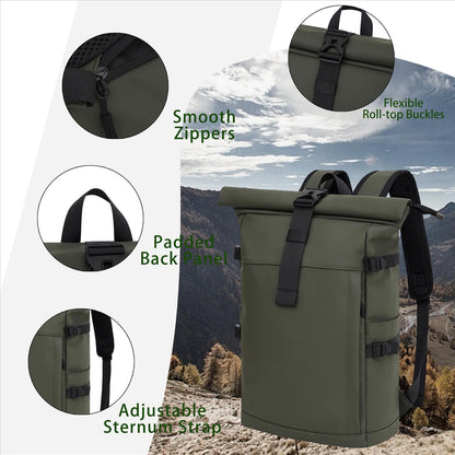 Gessaci Stylischer Rollrucksack – praktisch, modern & wasserfest